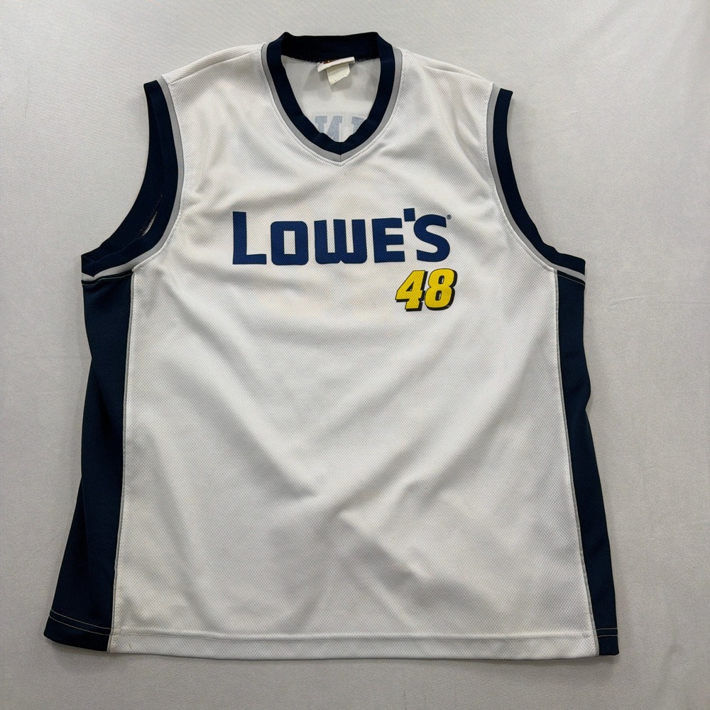 Winner's Circle Lowe's Racing Jersey Jimmie Johnson #48 White Navy Mens XL